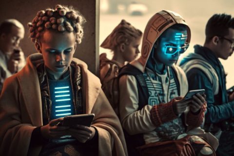 digital art representing parallel worlds parallel lives