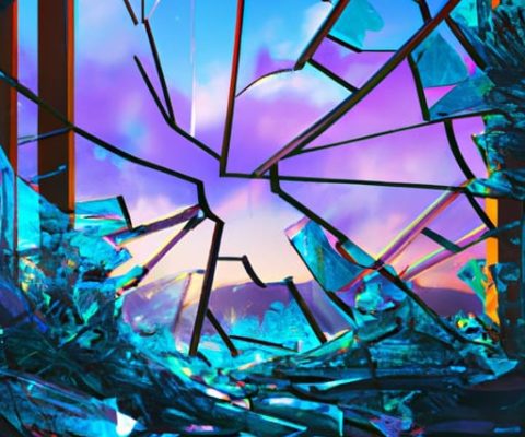 featured image for the short story Asylum of Mirrors, generated by AI