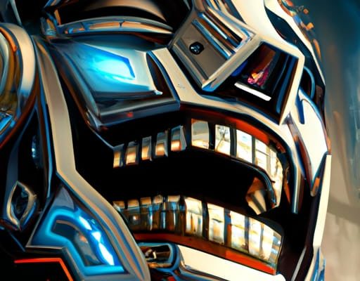 ai generated image of a robot laughing at an ai generated joke